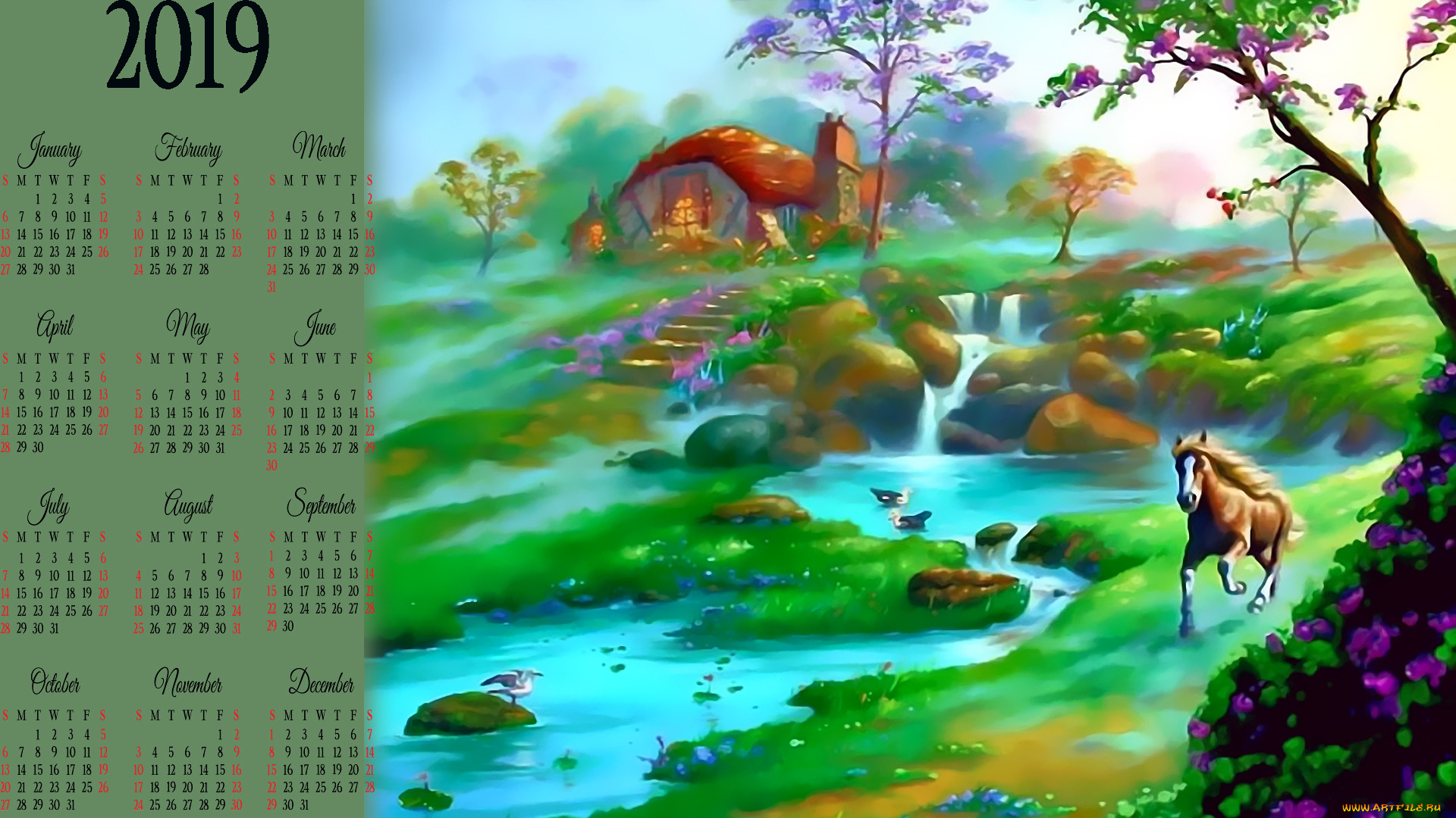 , ,   , , , , , , , , calendar, 2019, 